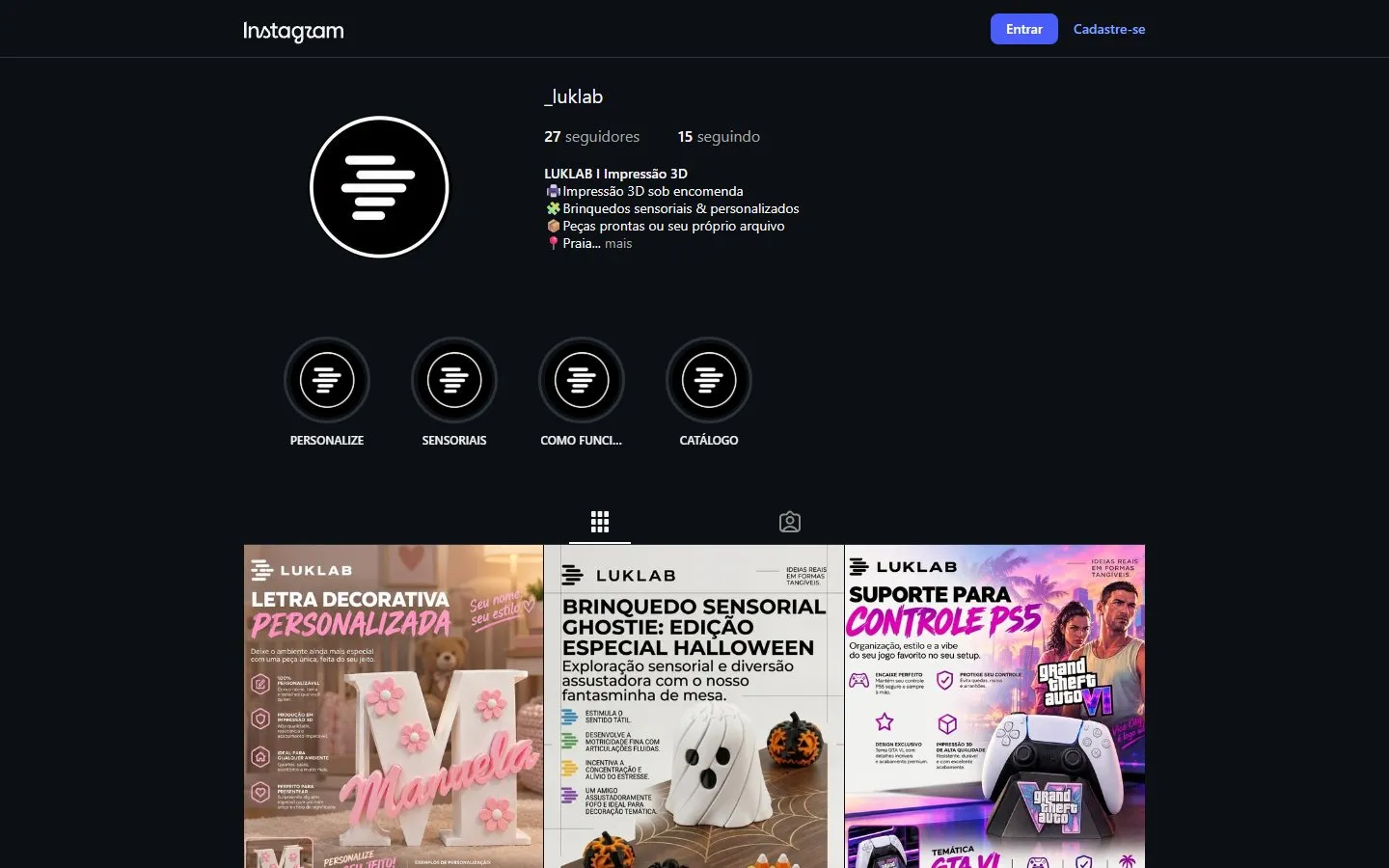 Página inicial de LUKLAB