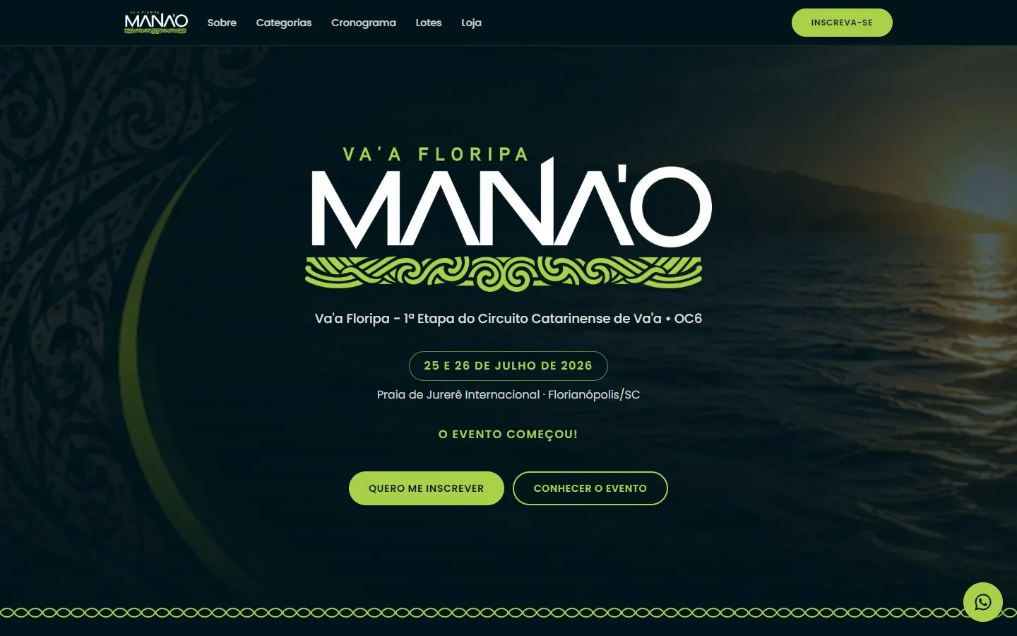 Página inicial de Mana'o Va'a Floripa